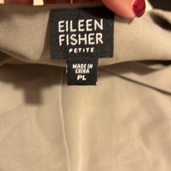 Eileen Fisher 100% Silk SlateTan/Gray Tone Open Lightweight Jacket Sz PL - Picture 6 of 6